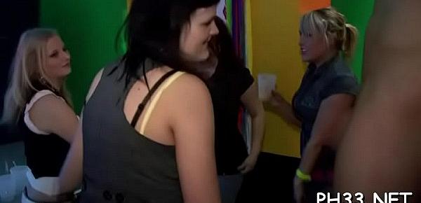  Yong girls in club are cheerful to fuck